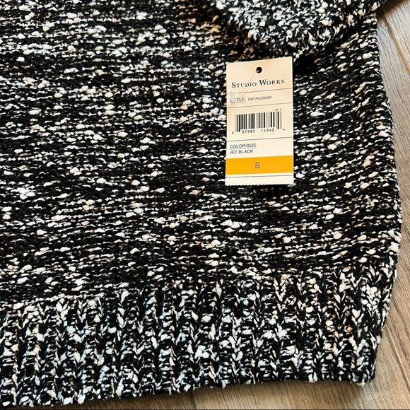 NWT Studio Works Marled Black & White Knit Sweater | Size: Small - Picture 7 of 10